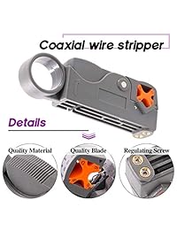 Swpeet   Juego de herramientas de compresión para cable de compresión (14 piezas, incluye crimpadora y desatascador de cables con 10 conectores de compresión, perfecto para conector coaxial RG59 RG6F BNC RCA Crimper Cable