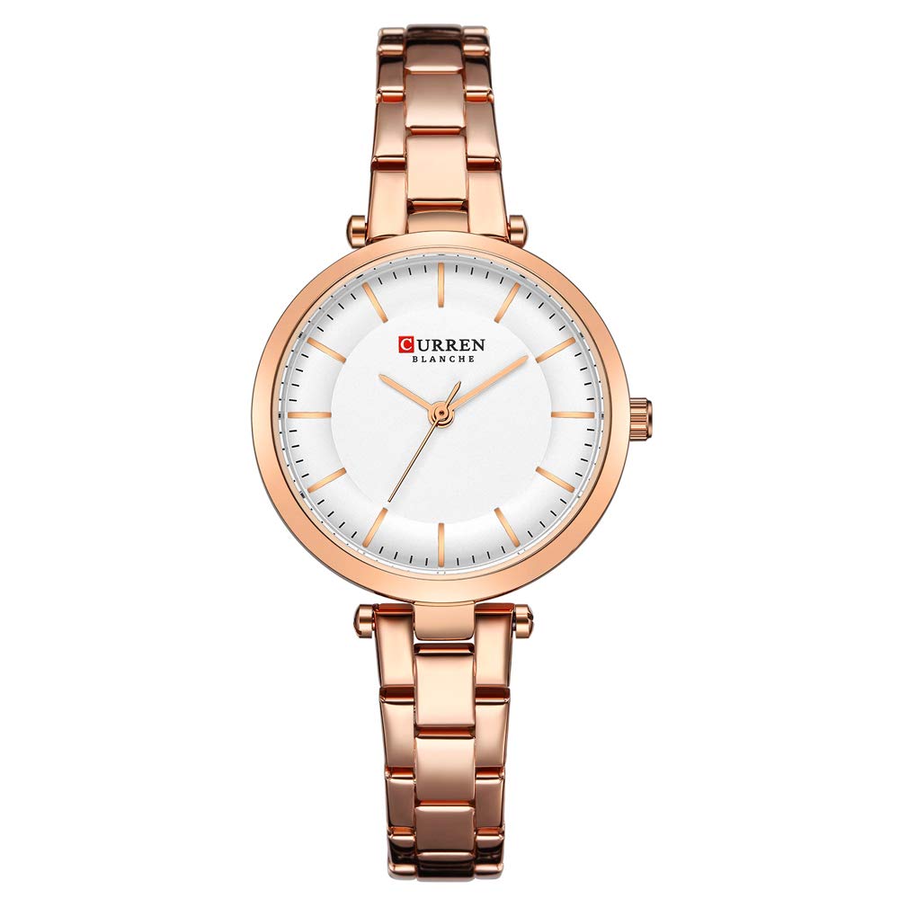 Quartz Watches for Women's CURREN Original Brand Waterproof Girls Steel Wrist Watch 9054
