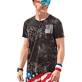 Men's US Flag Tshirt 4th of July Red White Blue Tee Shirt Trendy Stripes and Stars Tshirt Camo Flag Shirt S