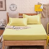 VM VOUGEMARKET Yellow King Fitted Sheet with 15