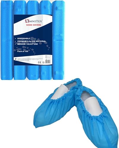 Omnitex 3.5g Premium Disposable Shoe Covers 100 Pack Embossed Over shoes