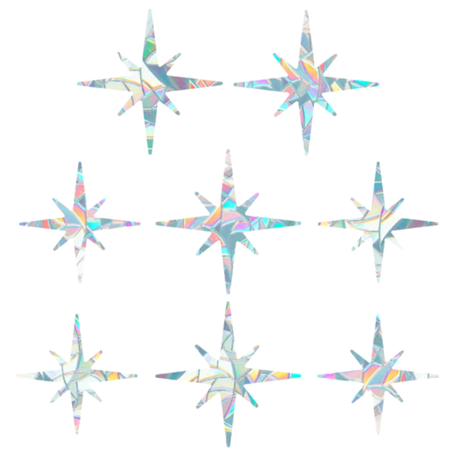 GORGECRAFT 8Pcs Rainbow Window Clings 3D Decorative Window Film Polygon Anti-Collision Window Stickers Door Window Static Cling for Kitchen Dining Room Bedroom