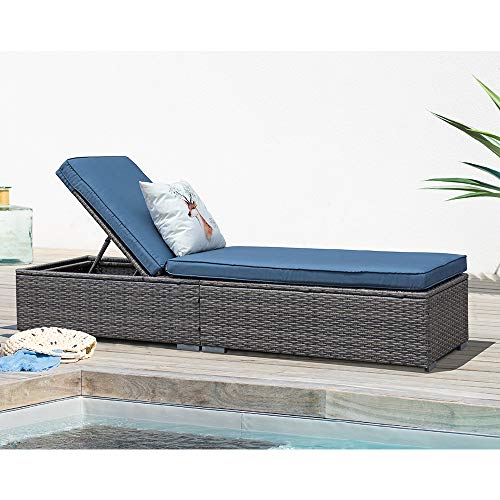 Patiorama Outdoor Patio Chaise Lounge Chair, Elegant Reclining
