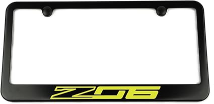 Chevrolet Corvette C7 Z06 3D Logo Black Metal License Plate