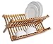 Dish Rack Collapsible Dish Drainer Bamboo Plate Rack Drying Rack
