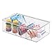 mDesign Storage Box Organizer for Vitamins, Medicine, Medical, Dental Supplies - Divided, Clear