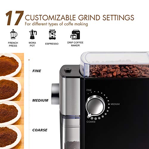 Upgrade Electric Burr Coffee Grinder for Coffee Lovers CHEFFANO 17