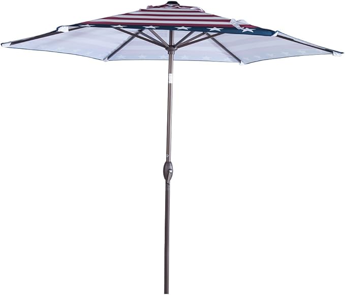 Amazon Co Jp Abba Patio Striped Patio Umbrella 9 Feet Outdoor Market Table Umbrella With Push Button Tilt And Crank Striped Flag Clothing Accessories