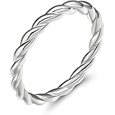 EAMTI 925 Sterling Silver Celtic Knot Ring Simple Criss Cross Infinity Wedding Band for Women Size 4-11 (Silver-Rope, 11.5)