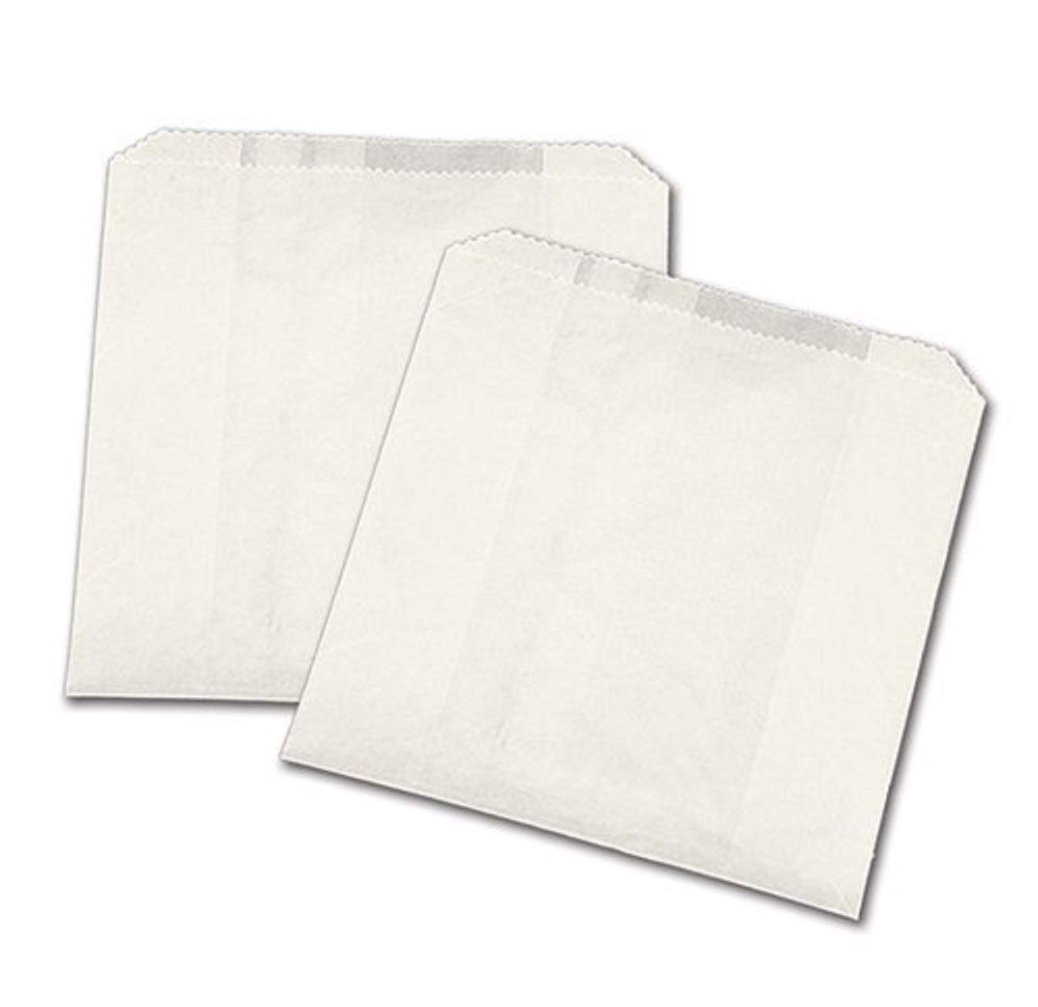 French Fry Bags / Hash Brown / Cookie / Fries Bag, Plain White, Grease Resistant Paper, 4.5 x 4.5 inches, 2000 Bags Per Box, 811-6WC