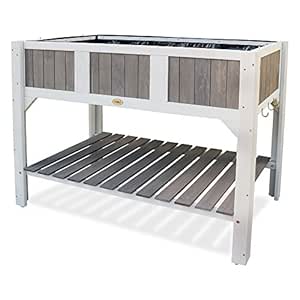 HABAU Klara Jardinera elevada, Blanco/Gris: Amazon.es: Jardín