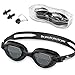 Swim Goggles - Swimming Goggles with Nose Clip + Ear Plugs, Anti Fog for Adult Men Women Youth (Black)