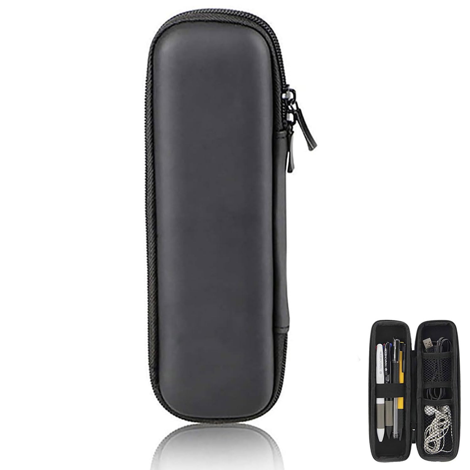 1 Piece Hard Shell Makeup Brush Storage Bag, Portable Hard Shell Makeup Brush Bag, Eva Pencil Case, Suitable for Makeup Brushes, School, Office Supplies, Executive Pen, Data Cable (Black)