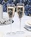 Darice Bride and Groom Champagne Glasses (2pc) – Elegant Twisted Stems - Painted with Words Bride or Groom and Double Heart Design –Perfect for The Wedding Toast – Glass Flutes are 8-1/4” High Each