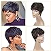 Pixie Cut Wigs for Black Women Black Human Hair Short Cut Wigs with Bangs Bump Wig, Short Boy Cut Black Women's Short Wig