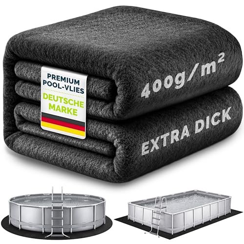 tillvex® Premium Pool Unterlage Rund 400 cm - 400g/m² | Bis Ø 370 cm Pools