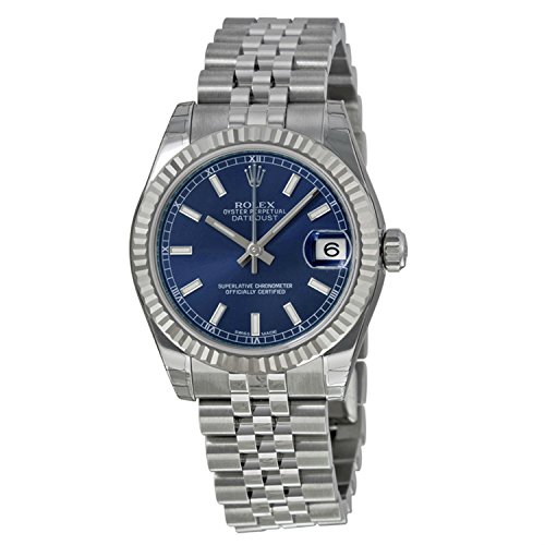 Rolex Datejust Blue Dial Automatic Stainless Steel Ladies Watch 178274BLSJ