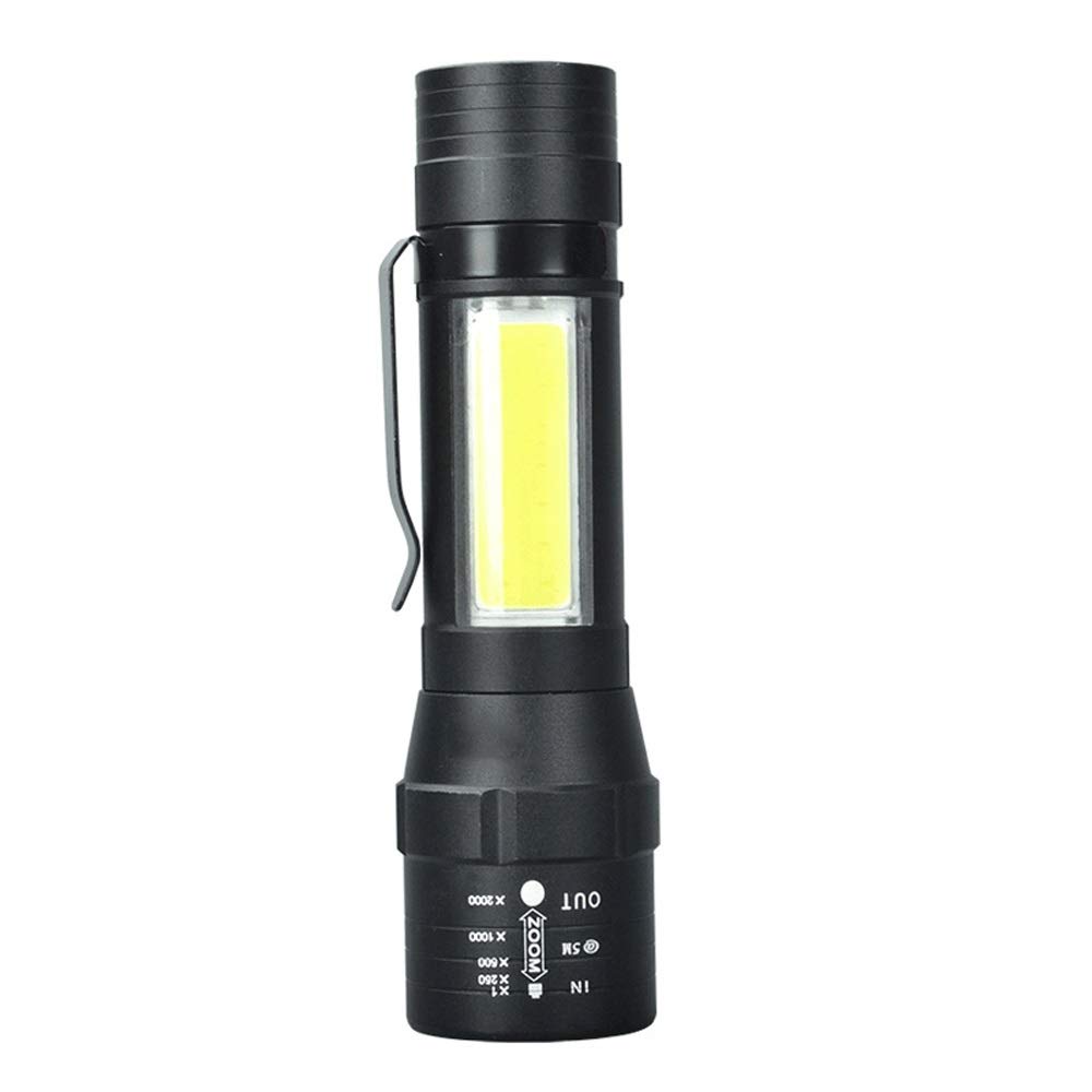 TcooLPE LED flashlight, LED hand-held flashlight super bright powerful 1600 lumens tactical hand torch adjustable focus waterproof handbag flashlight camping