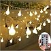 Yesee 33ft 80 LEDs Battery Operated String Lights Globe Fairy Lights with Remote Control for Outdoor/Indoor Bedroom,Garden,Christmas Tree[8 Modes,Timer ] (Warm White)