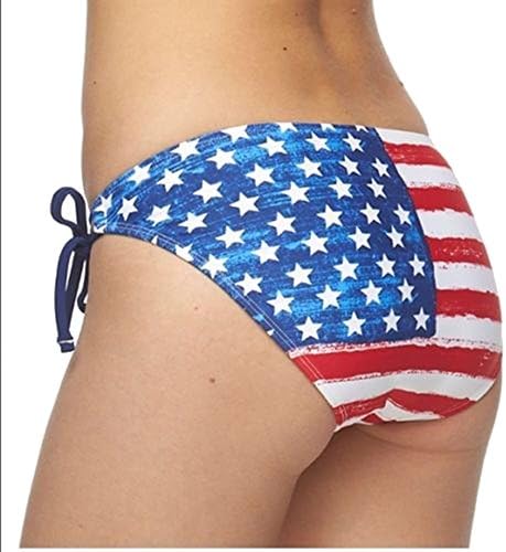 Endless Sun Red White Striped Side Tie String Bikini Bottoms