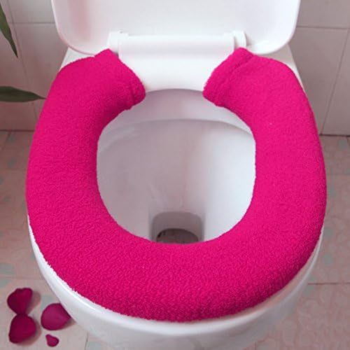 Vkenis Ultra-thick Toilet Seat Cover Big Warm Closestool Cushion Mat for Bathroom (Rose)