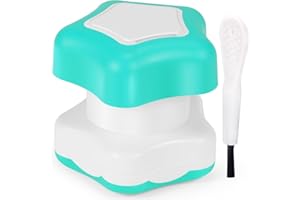 Johnbee Pill Crusher, Pill Grinder Fine Powder Extremely Fine. Storage Compartment. Pill Crushers for Elderly, Family and Pets. Silicone Edges. Grind Multiple Pills at Once - Cleaning Brush (Cyan)