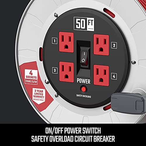 CRAFTSMAN 50 Ft. Contractor Edition Retractable Extension Cord Reel