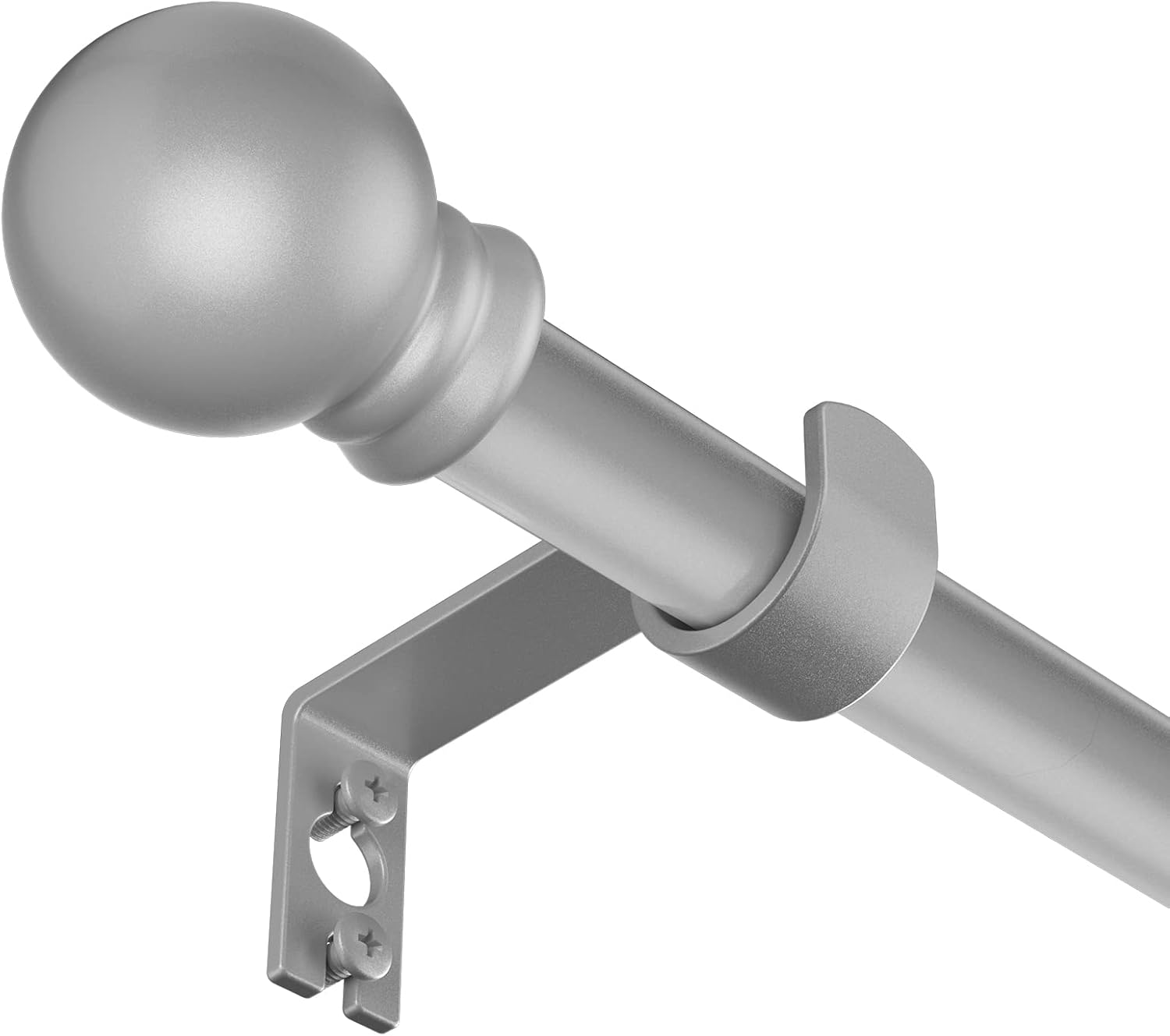 Window Treatment Hardware - SMODBRODRE Curtain Rods for window 32 to 48, Nickel 5/8 inch Splicing Curtain Rods, Single Window Curtain Rod Set with Brackets, Decorative Blackout Metal Curtain Rods