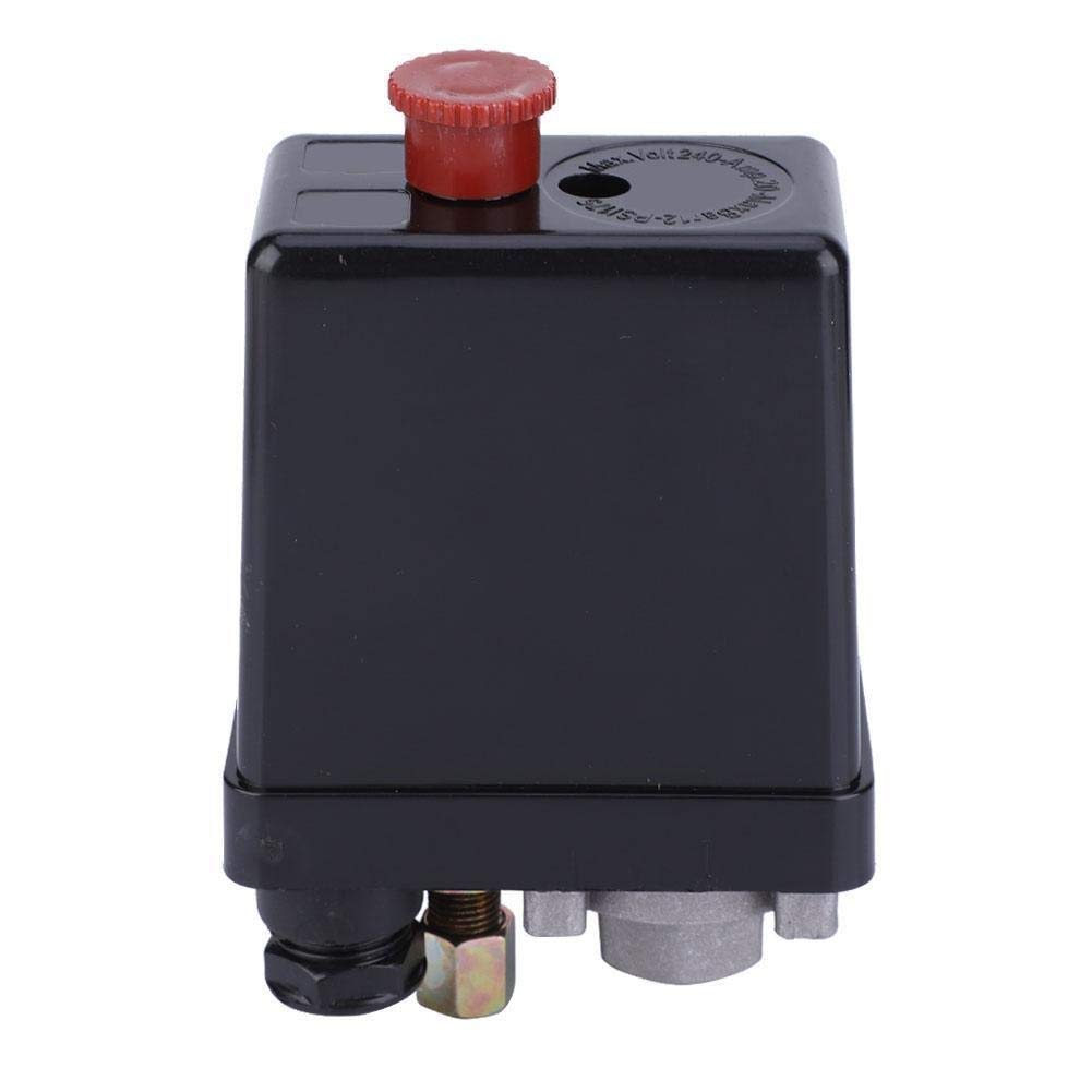 Belissy Air Compressor Pressure Switch Pressure Control Valve with Adjustment Button (Single Hole)