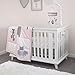 NoJo Ballerina Bows 4 Piece Nursery Crib Bedding Set, Pink/Silver/White