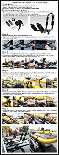 LT Sport 00842148154708 for Volvo Surf Ski Mounted Carrier Heavy-Duty Rooftop Pair Kayak Rack