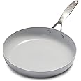 GreenPan Venice Pro Tri-Ply Stainless Steel Healthy Ceramic Nonstick 10" Frying Pan Skillet, PFAS-Free, Multi Clad, Induction, Dishwasher Safe, Oven Safe, Silver