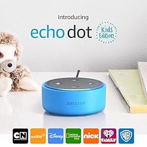Echo Dot Kids Edition, a smart speaker with Alexa for kids - blue case