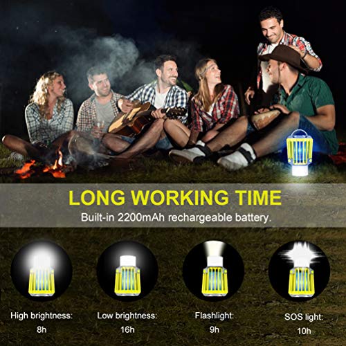 RUNACC Camping Lantern LED Flashlight Bug Zapper - Portable IP66 Waterproof Tent Light with 2000mAh Rechargeable Battery