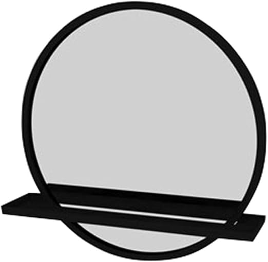 LXZSP Runde Make-up Wandspiegel mit Regal | Goldrahmen