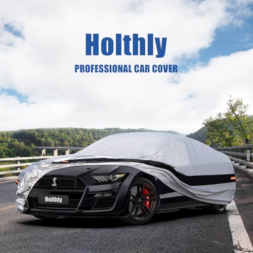 Holthly Funda de Coche de para Ford Mustang, Shelby, GT350, GT500, Fundas de Coche para automóviles para Todo Tipo de Clima, Impermeable, protección contra el Sol, la Nieve, la Lluvia, el Viento, el