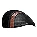 LETHMIK Genuine Deerskin Flat Cap Irish Newsboy Ivy Hat Unique Cabbie Driving Cap Black & Brown-XXL