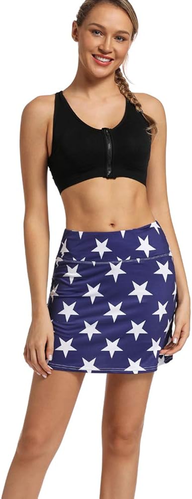 Ultrafun Women's Active Tennis Golf Skort Pleated Athletic Sports Running Skirt with Pockets and Shorts: Clothing