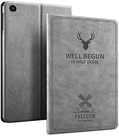 Case for Huawei MediaPad M5 Lite 8 Inch, [Shock Absorbent] Protection PU Leather Kickstand Wallet Cover Back Shell Durable Flip Case for Huawei MediaPad M5 Lite 8 Inch, Grey