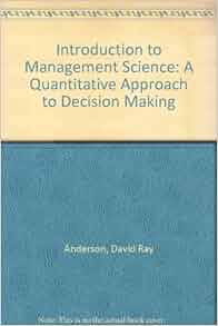 An Introduction To Management Science Quantitative