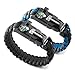 X-Plore Gear Emergency Paracord Bracelets | Set of 2| The Ultimate Tactical Survival Gear| Flint Fire Starter, Whistle, Compass & Scraper | Best Wilderness Survival-Kit - Black(M)/Blue(M)