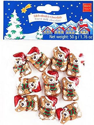Storz Christmas Bear Chocolates 10 Piece 1.76 oz each - Gourmet Christmas Gift for the Holidays (2 Items per Order, Not per Case)