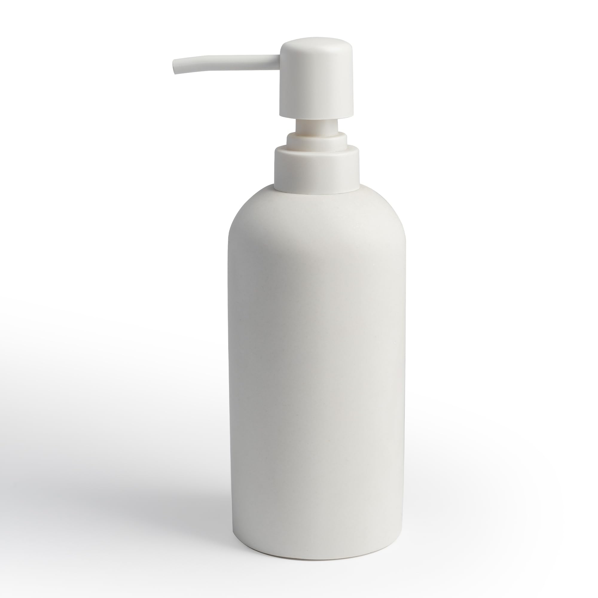 Photo 1 of Jo Lavie Soap Dispenser - Refillable Resin Pump Bottle for Shampoo, Body Wash, Shower Gel, Lotion, Dishsoap - Modern Decorative Accessories for Kitchen, Bathroom, Countertop - 12.5 oz (White)