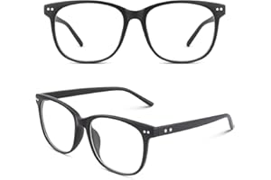 Happy Store Retro Fake Glasses for Women Men,Non Prescription Glasses Oversized Oval Round UV400 Matte Black,CN81