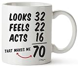 70th Birthday Gifts For Women Seventy Years Old Men Gift Mugs Happy Funny 70 Mens Womens Womans Wifes Female Man Best Friend 1950 Mug Male Unique Ideas 50 Woman Wife Gag Dad Girls Guys Good Husband