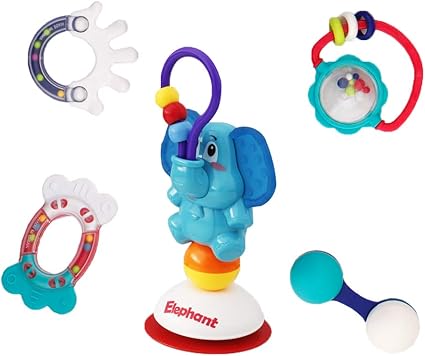 Earsoon Bebe Hochets Et Jouets Coffret Cadeau Main Jingle Animal Elephant Fond Ventouse Secouant Bell Nouveau Ne Jouets De Dentition Amazon Fr Bebes Puericulture
