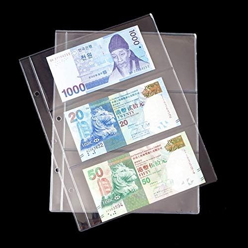 ATUKI Photo Albums|10Pages/Lot 3 line/Page banknotes Money Transparent PVC Page of Paper Money Coin Album Loose-Leaf Inners of Coin/Money Holders