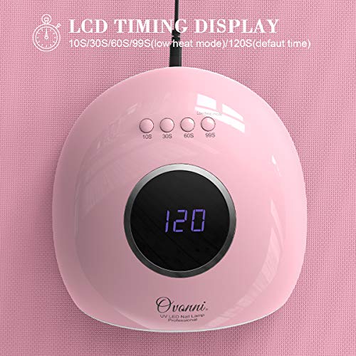 Ovonni 48W UV LED Nail Dryer, Curing Lamp with 10s/30s/60s/99s Timer, Automatic Sensor, LCD Display, Curing Gel Polish for Salon and Home