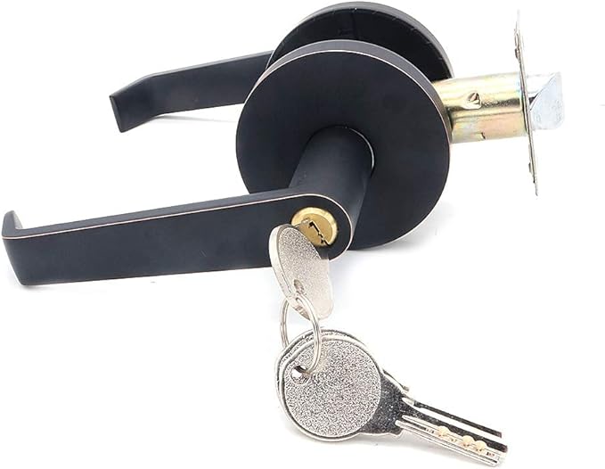 NUZAMAS Cerradura de entrada de palanca de puerta, aleación de zinc