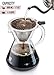 Apace Living Pour Over Coffee Maker Set w/Coffee Scoop and Cork Lid - Elegant Coffee Dripper Pot w/Glass Carafe & Permanent Stainless Steel Filter (400 ml / 13.5 oz)